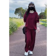批发2026秋季新款欧货女装休闲<b class='q'>运动服</b>套装宽松<b class='q'>显瘦</b>长袖卫衣卫裤两件套