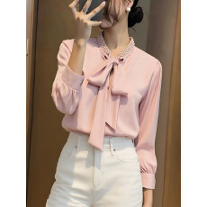 批发2026年早春休闲甜美风长袖衬衫减龄显白时尚优雅衬衣高级感上衣女