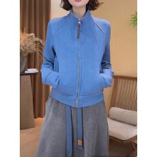 批发纯色立体裁剪立领卫衣女2026秋冬新款韩系时尚休闲百搭显瘦<b class='q'>短</b>外套