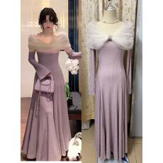 批发大Eees 亭玉立 可拆卸蝴蝶结坎肩美女氛围针织裙