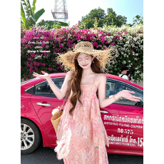 批发Acaine 【4/8 20:00 95折款】琉璃海花雾 重工蕾丝印花仙气蛋糕裙