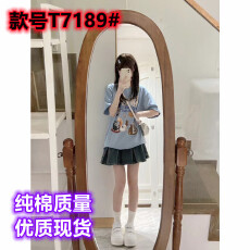 批发重磅童趣卡通印花短<b class='q'>袖</b>T恤女夏季宽松圆领<b class='q'>半截</b><b class='q'>袖</b>