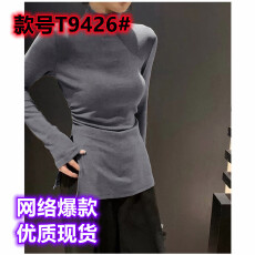 批发半高领德绒长袖T恤女2025新款秋冬中长款打底衫小香风内搭<b class='q'>上衣</b>