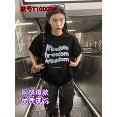 批发美式纯棉正肩短袖t恤男女夏季宽松<b class='q'>韩版</b>慵懒风设计感小众上衣体恤