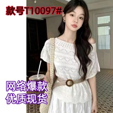 批发韩系慵懒松弛感镂空针织罩衫夏季薄款<b class='q'>宽松</b>显瘦蝙蝠袖洋气百搭上衣