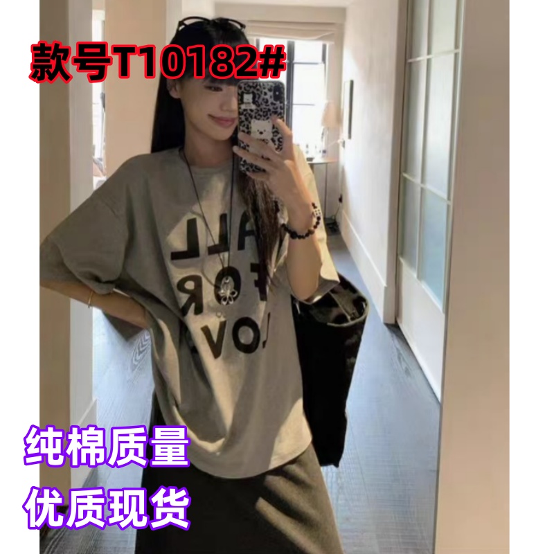 아메리칸 레트로 프린트 라운드 넥 반팔 티셔츠 여성 의류 여름 몸매 가꾸기 새로운 다용도 맨위