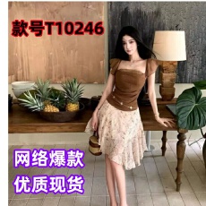 批发套装复古夏季设计修身<b class='q'>上衣</b>短袖搭配不规则半身裙两件套春夏新款