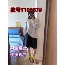 批发SprayGround鲨鱼嘴趣味印花圆领长袖T恤<b class='q'>男</b>春季潮牌宽松套头<b class='q'>体恤</b>衫