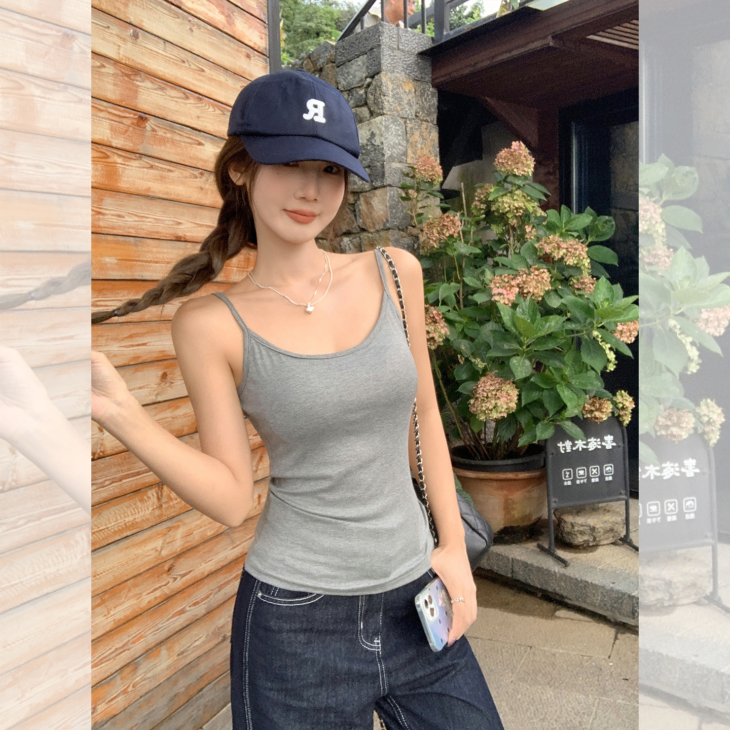 MY70330# 吊带背心女内搭新款美背文胸一体带胸垫无袖打底上衣女裝貨源服裝批發