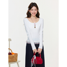 批发实拍实价圆领纯欲蕾丝花边下摆T恤女2026春季<b class='q'>修身</b>显瘦内搭小上衣