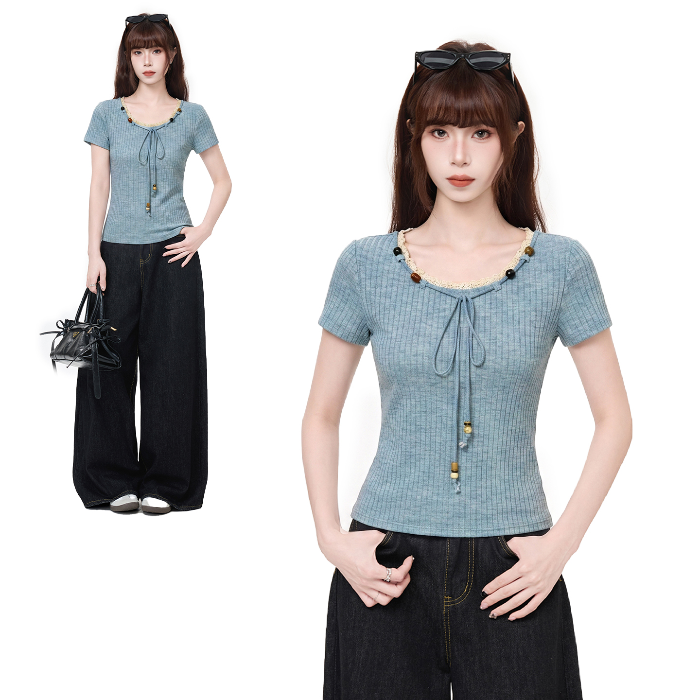 BY26121# 甜美蕾丝花边...