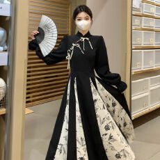 批发秋季流行<b class='q'>女装</b>2025新款今年流行的爆款国风复古新中式旗袍连衣裙子