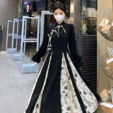 批发新中式国风爆款<b class='q'>女装</b>改良旗袍连衣裙秋季高级感显瘦小个子2025长裙