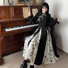 批发新中式国风爆款<b class='q'>女装</b>改良旗袍连衣裙秋季高级感显瘦小个子2026长裙