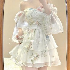 批发【雪纺面料+里布打揽】裙子春高级感仙气超仙森系2026碎花连衣裙