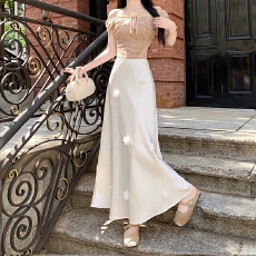 批发醋酸缎面<b class='q'>半身裙</b><b class='q'>女</b>春夏新款高腰显瘦立体裁剪垂感休闲包臀鱼尾长<b class='q'>裙</b>