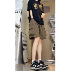 批发咖啡冰丝速干工装短裤女潮<b class='q'>牌</b>美式情侣防晒中裤大码五分裤子夏薄款