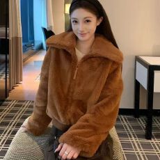 批发秋冬立领宽松保暖加厚<b class='q'>短款</b>ins外套2025新款小个子高级感韩系上衣