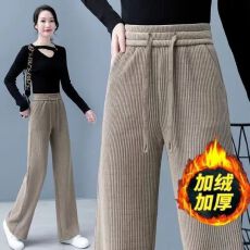 加绒加厚宽松百搭显瘦洋气休闲裤妈妈装爆款潮