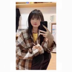 批发复古文艺高档卡其色格子衬衫外套女秋冬款韩系慵懒风<b class='q'>长袖</b>衬衣外穿