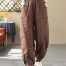 批发<b class='q'>外贸</b>剪标妈妈零下40度防寒裤女冬<b class='q'>大码</b>羽绒棉裤外穿束脚哈伦裤