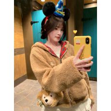 批发美式羊羔毛<b class='q'>小熊</b>连帽<b class='q'>卫衣</b>女秋冬季宽松加绒别致保暖外套#2217