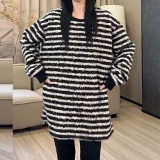 批发300g聚酯纤维中长款条纹颗粒绒<b class='q'>T</b><b class='q'>恤</b>女秋冬季新款遮***上衣