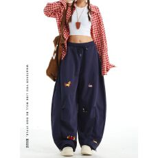 批发美式腊肠狗刺绣卫裤女秋冬学生韩版宽松<b class='q'>休闲</b><b class='q'>运动</b>裤