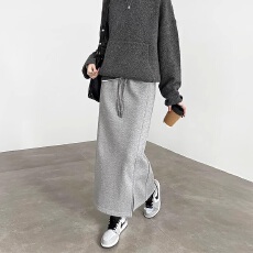 批发黑色半身裙女春秋2026新款显瘦遮胯包臀一步长裙开叉直筒长款卫裙