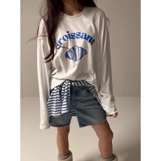 官图 21支纯棉-210克100%棉 春装长袖T恤女宽松上衣印花