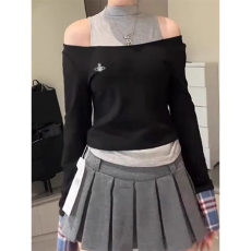 批发260克随心裁<b class='q'>莫代尔</b>1*1长袖上衣背心套装女拼接打底衫