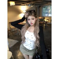 批发人棉260克<b class='q'>长袖</b><b class='q'>T</b><b class='q'>恤</b>2026年春季新款女韩系打底衫白色短款假两件上衣