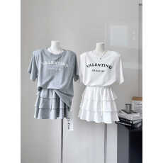 批发套装女茶系短袖T恤+蛋糕半身短裙<b class='q'>休闲</b><b class='q'>运动服</b>两件套