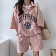 批发韩版<b class='q'>运动服</b>套装女夏季2026新款<b class='q'>短袖</b>短裤校园风可爱少女跑步两件