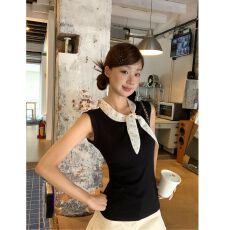 批发<b class='q'>莫代尔</b>人棉<b class='q'>背心女</b>夏外穿法式辣妹黑色高级感巨好看的无袖上衣