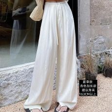 批发夏季2026<b class='q'>新款</b>宅女***同款冰丝<b class='q'>裤</b>女慵懒风遛弯<b class='q'>裤</b>宽松阔腿休闲<b class='q'>裤</b>
