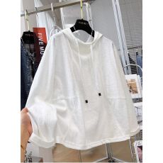 批发雪花棉200克大码300斤双帽 韩系宽松休闲连帽长袖<b class='q'>T</b><b class='q'>恤</b>女打底衫上衣