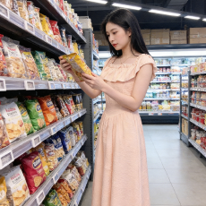 批发法式温柔风粉色无袖<b class='q'>连衣裙</b>女2026夏新款方领<b class='q'>荷叶边</b>收腰显瘦长裙潮