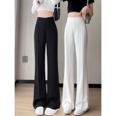 批发黑色<b class='q'>西装</b>喇叭裤高腰显瘦女小个子2026新款夏季薄款垂感微喇阔腿裤