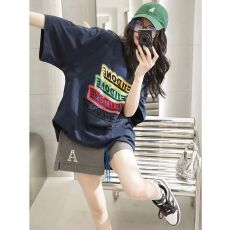 批发仿棉鱼鳞200克夏季运动服<b class='q'>套装</b>女宽松时尚短袖短裤<b class='q'>休闲</b>两件套