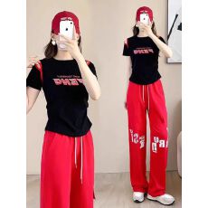 批发御姐炸街上衣套装2026运动服女夏季显瘦跳舞跑步两件套时尚洋气潮