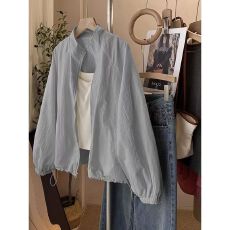 批发韩国防晒衣薄款立领外套休闲冲锋衣<b class='q'>夏</b>季户外休闲运动夹克上衣女