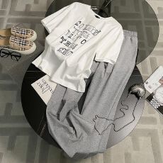 批发仿棉时尚减龄休闲套<b class='q'>装</b>女夏季薄款短袖长<b class='q'>裤</b>学生<b class='q'>韩版</b>宽松运动两件套