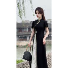 批发2026夏季<b class='q'>新款</b>时尚精致复古中式国风<b class='q'>旗袍</b>显瘦连衣裙气质修身裙子