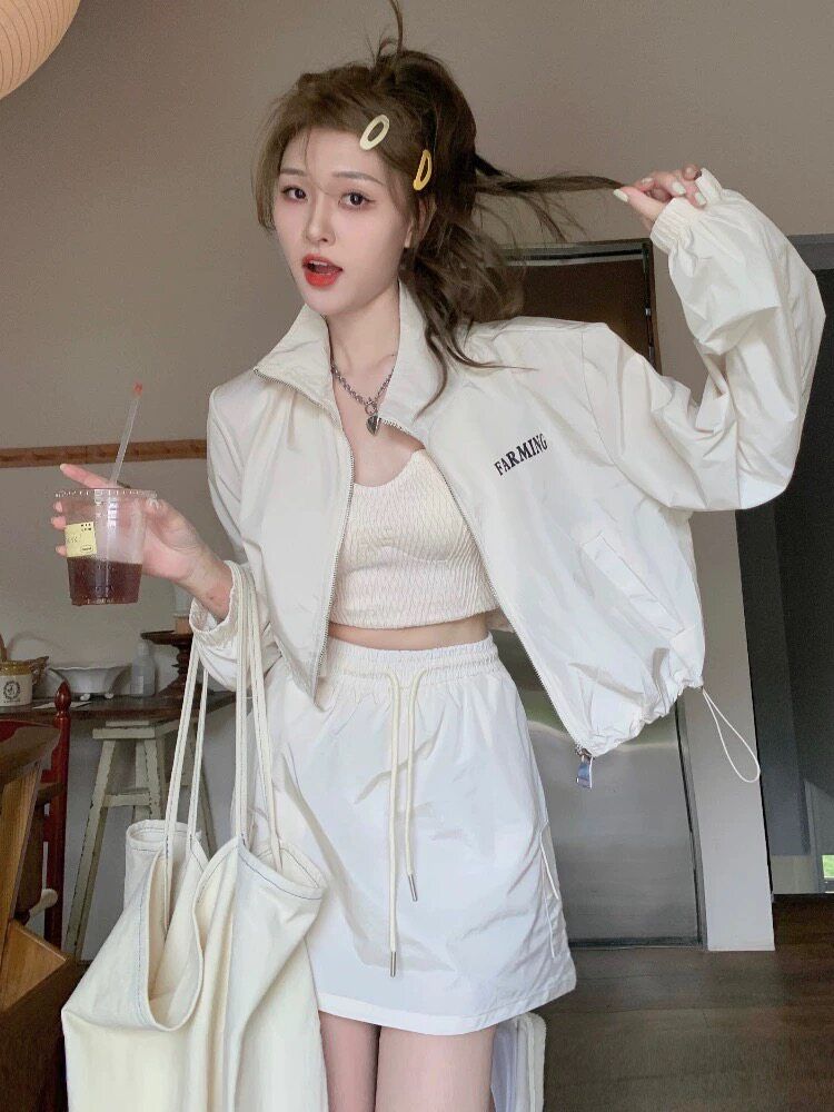 자외선 차단 의류 워크웨어 치마 요금 외투 여성 레저 운동 얇고 가벼운 통기성 쇼트 스타일 세트 투피스 세트