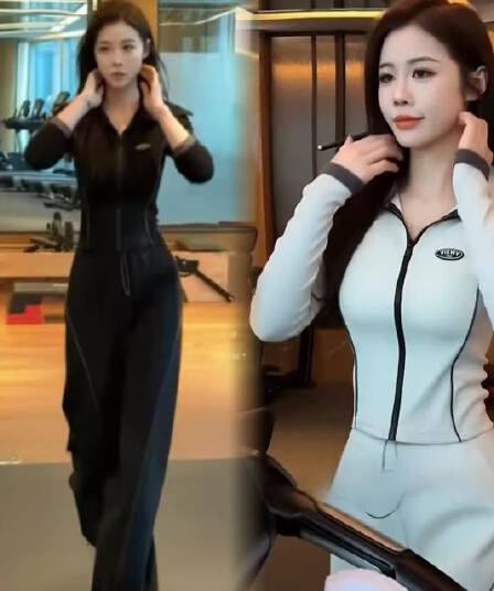 캐주얼 스포츠 슈트 여성 2026 봄 새로운 고급 유럽 상품 조수 브랜드 맨위 와이드 레그 팬츠 투피스 세트 936