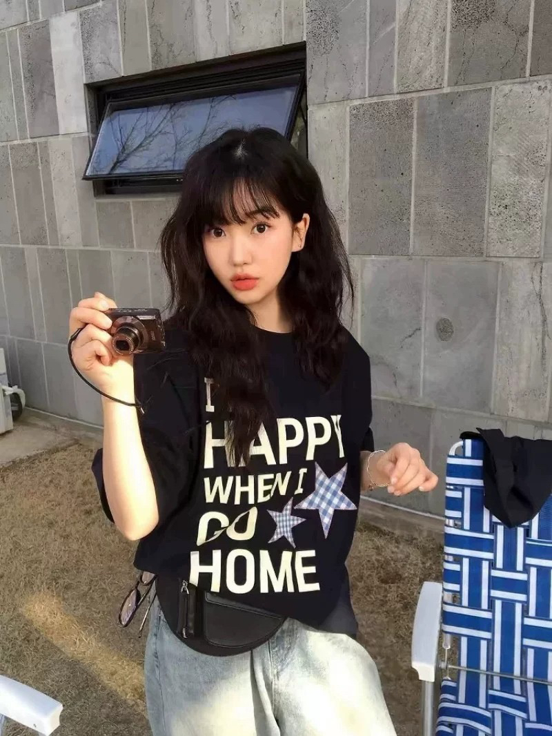 21 순면 210 그램 여름 드레스 반팔 티셔츠 여성 한