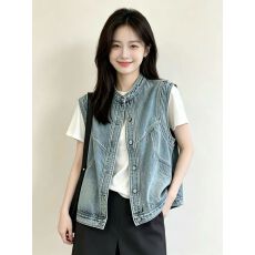 批发超好看时尚<b class='q'>牛仔</b>马甲女时髦洋气2026春季新款百搭坎肩背心外套上衣