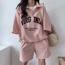 批发<b class='q'>韩版</b><b class='q'>运动服</b>套装女夏季2025新款短袖短裤校园风可爱少女跑步两件