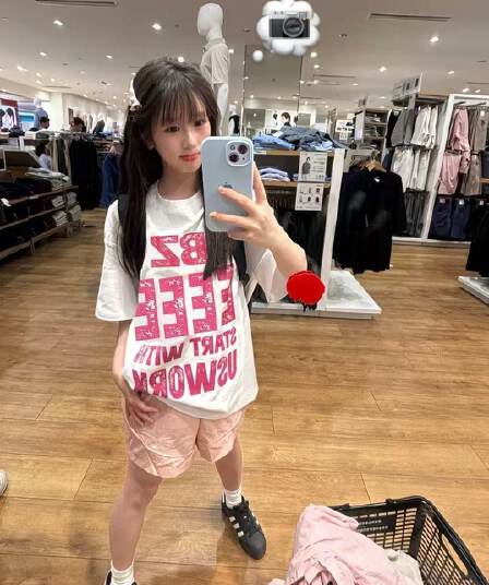 21 순면 면 빗질하다 닫기 라운드 넥 프린트 반팔 티셔츠 여성